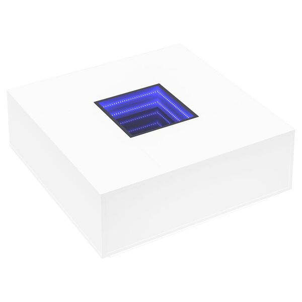 vidaXL kohvilaud LED-tuledega, valge, 100x100x40 cm