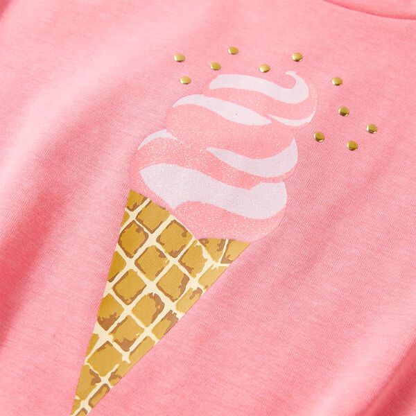 Laste T-s&auml;rk, erk fluo roosa, 116