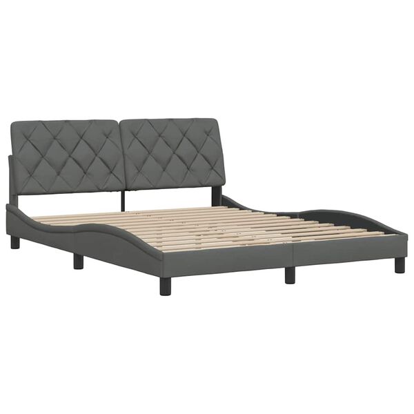 vidaXL voodiraam ilma madratsita, tumehall, 160x200 cm, kangas