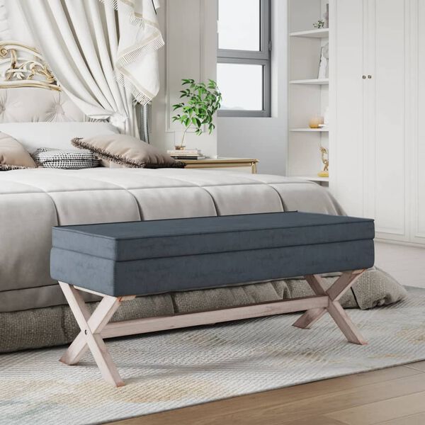 vidaXL panipaigaga pink, tumehall, 110 x 45 x 49 cm, samet