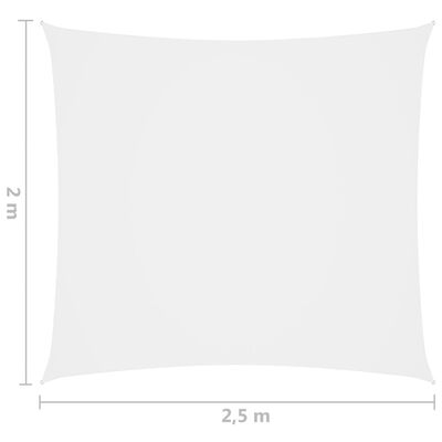 vidaXL oxford-kangast päikesepuri, ristkülik, 2 x 2,5 m, valge