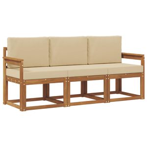 vidaXL V&auml;li diivanikomplekt padjaga 3 pcs Looduslik ja beež