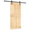vidaXL Libisev uks Naturaalne ja must 95 x 210 cm Tahke m&auml;nnipuit