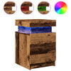 vidaXL &ouml;&ouml;kapp 2 tk, LED, vana puit, 35x39x55 cm, tehispuit