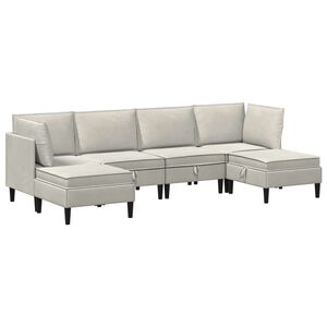 vidaXL Elutoa m&ouml;&ouml;bliseade padjaga ladustamisega 6 pcs Kreemjas Samet