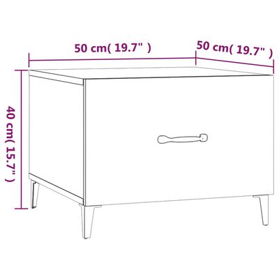 vidaXL kohvilauad metalljalgadega, 2 tk, kõrgläikega valge 50x50x40 cm