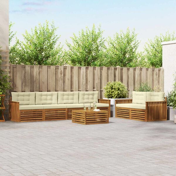 vidaXL V&auml;li diivanikomplekt padjaga 7 pcs Looduslik ja kreem