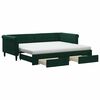 vidaXL diivanvoodi väljatõmmatava osaga, tumeroheline 90x200 cm, samet