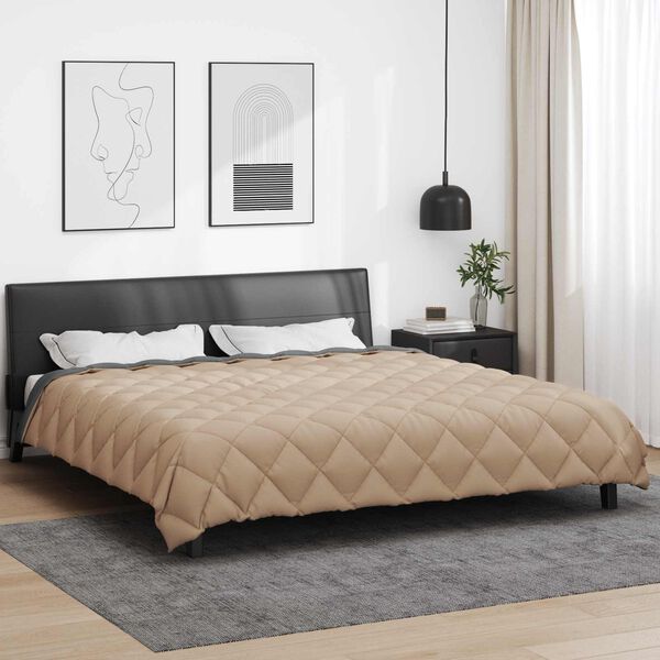 vidaXL Talve tek Antratsiit ja taupe 200 x 200 cm Mikrokiud