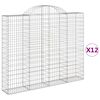 vidaXL kaarekujulised gabioonkorvid 12 tk, 200x30x160/180 cm, raud