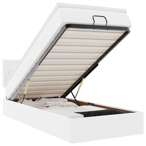 vidaXL Ottomani voodi madratsiga, valge, 90x190cm, kunstnahk