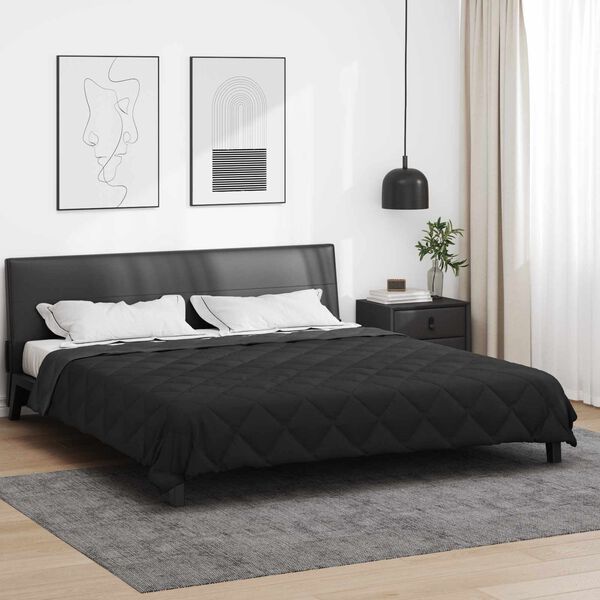 vidaXL T&auml;ispika aasta tekk Must ja Anthracite 220 x 200 cm Mikrokiud