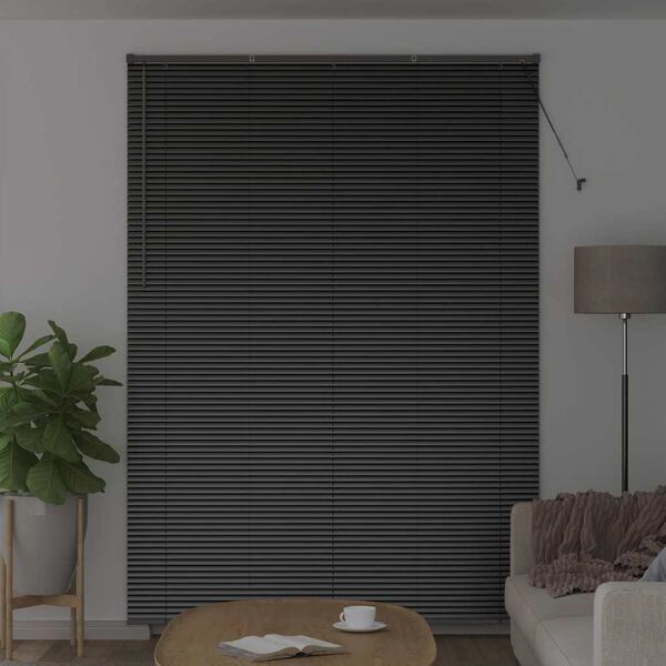 vidaXL Venetsi Rulood kardinatega Must 220 x 155 cm Alumiinium