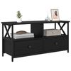 vidaXL Telerikapp Must tamm 90 x 33 x 45 cm T&ouml;&ouml;deldud puit ja teras