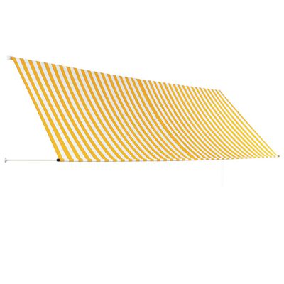 vidaXL kokkupandav varikatus, 400 x 150 cm, kollane ja valge
