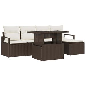 vidaXL Aia Diivanikomplekt padjaga 6 pcs Pruun ja kreemjas