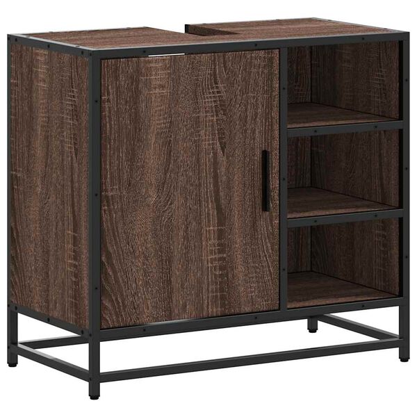 vidaXL vannitoa valamukapp pruun tamm 65x33x60 cm ehituspuit