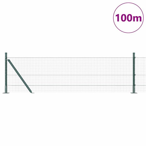 vidaXL Aiapost Roheline 100 x 0,5 m (25 x 25 mm traadiga)