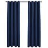 vidaXL pimendavad kardinad metallr&otilde;ngastega 2 tk, sinine, 140 x 175 cm
