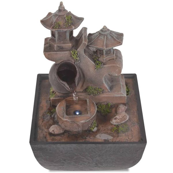 vidaXL toapurskkaev LED-tulega, polüvaik