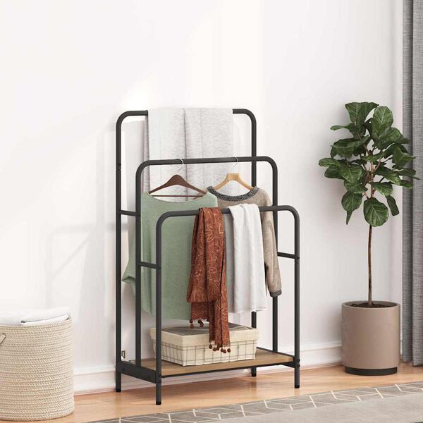 vidaXL Riidepuu riiuliga K&auml;sit&ouml;&ouml;puu 60 x 30 x 100,5 cm Tehispuit