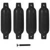 vidaXL paadi kaitseraud 4 tk, must, 41 x 11,5 cm, PVC