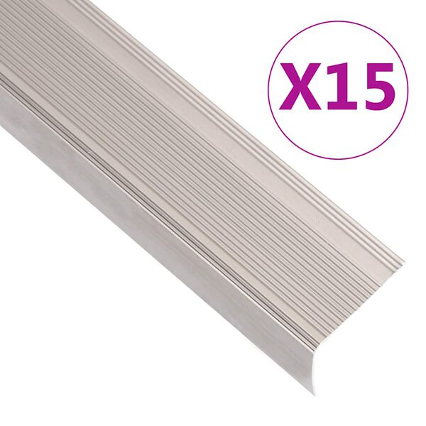 vidaXL L-kujuline trepiliist 15 tk, alumiinium, 100 cm, &scaron;ampanja