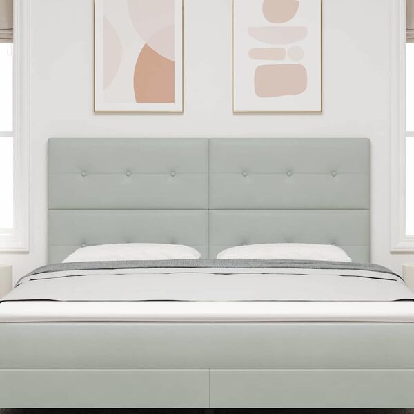 vidaXL LED peatoed LED -ribatuledega peaga Helehall 180 cm Pol&uuml;ester