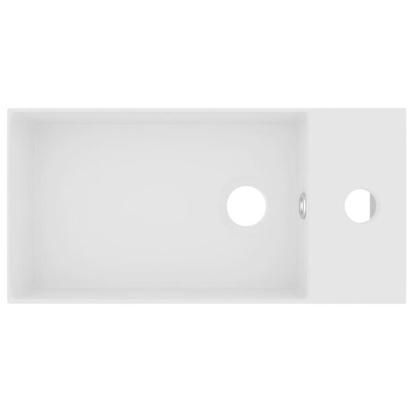 vidaXL vannitoa valamu &uuml;levooluavaga, keraamiline, matt valge