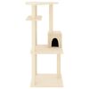 vidaXL kassimaja sisalköitega kraapimispostidega, kreemjas, 123 cm