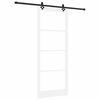 vidaXL Libisev uks Valge 93 x 232 cm Soe m&auml;nnipuit ja klaas