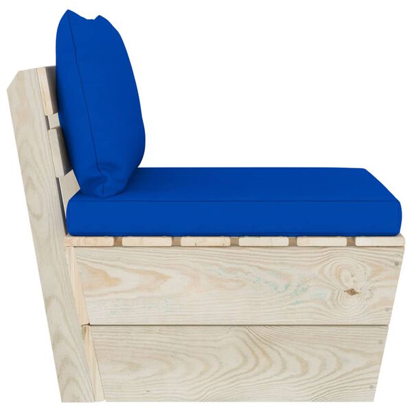 vidaXL kaubaalustest keskmine diivan istmepatjadega immutatud kuusepuit