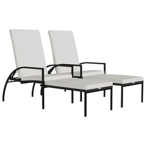 vidaXL jalatoega p&auml;evitustool 2 tk, PE-rotang, pruun