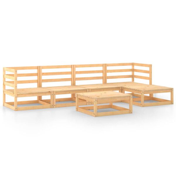 vidaXL 6-osaline aiamööbli komplekt männipuit