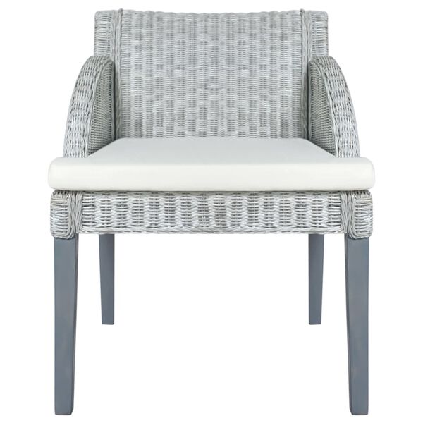 vidaXL s&ouml;&ouml;gitool istmepadjaga, hall, naturaalne rotang