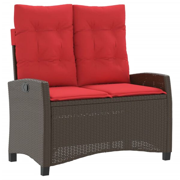 vidaXL allalastav aiapink koos istmepadjaga, pruun, pol&uuml;rotang