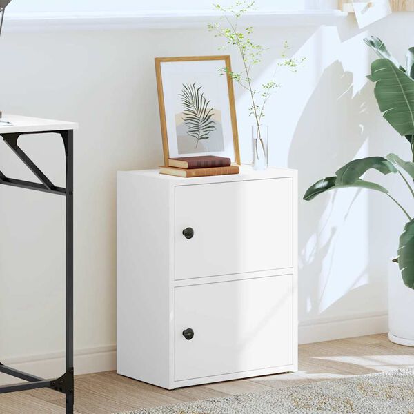 vidaXL raamatualus, valge, 40x24x52 cm, tehispuit