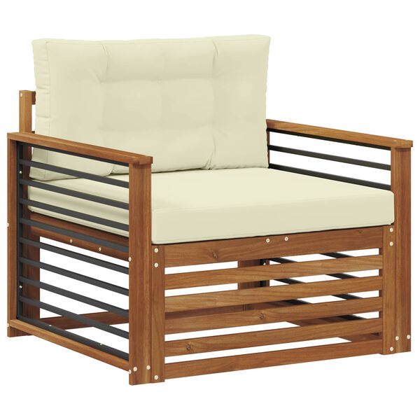 vidaXL V&auml;li diivanikomplekt Tugev akaatsiapuit ja pol&uuml;ester Neutraalne