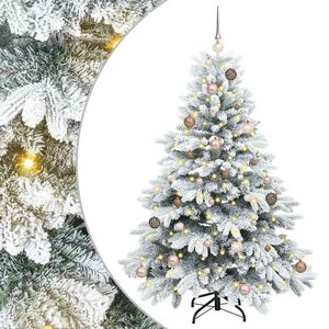 vidaXL Tehisj&otilde;ulupuu koos 150 LED-iga Valge 150 cm PE ja PVC