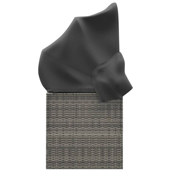 vidaXL aiadiivan katuse ja patjadega, hall, pol&uuml;rotang