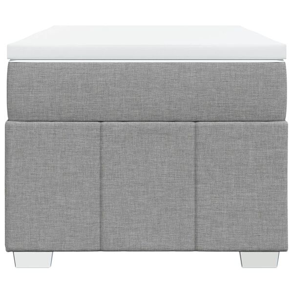 vidaXL kontinentaalvoodi madratsiga, helehall, 90x190 cm, kangas