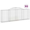 vidaXL kaarekujulised gabioonkorvid 6 tk, 300x30x100/120 cm, raud