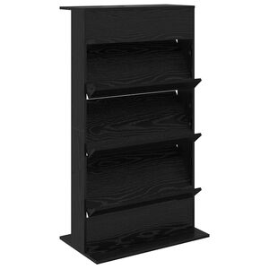 vidaXL Ajakirja riiul riiuliga Must tamm 70 x 41 x 126 cm Tehispuit