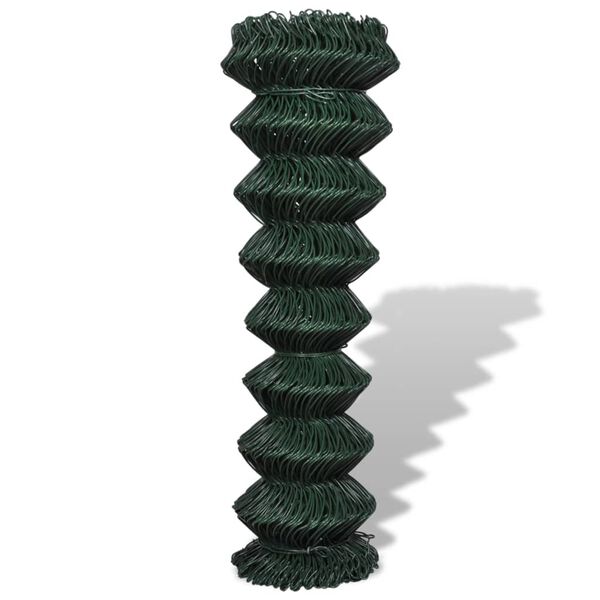 vidaXL võrkaed, teras, 1,5 x 25 m, roheline