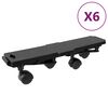 vidaXL 4 rattaga transpordialus, 6 tk, must, pol&uuml;prop&uuml;leen, 170 kg