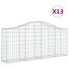 vidaXL kaarekujulised gabioonkorvid 13 tk, 200x30x80/100 cm, raud
