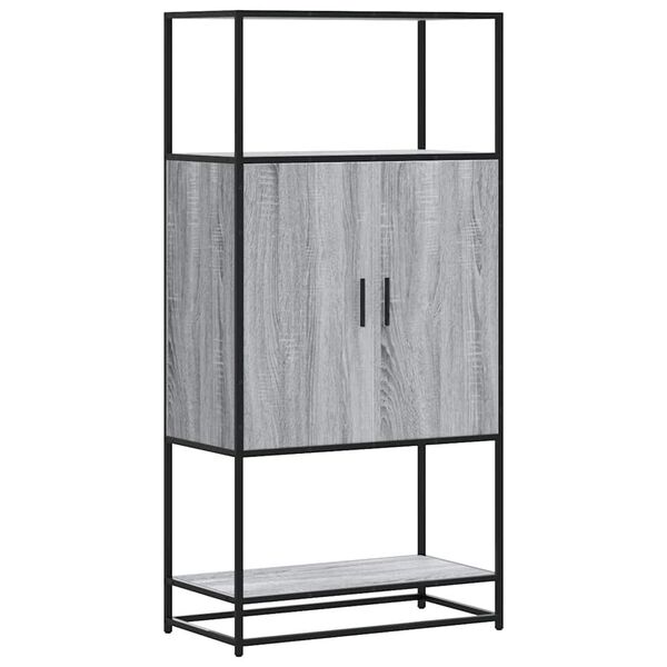 vidaXL Highboard Hall Sonoma 68x35x139 cm Engineered Wood and Metal