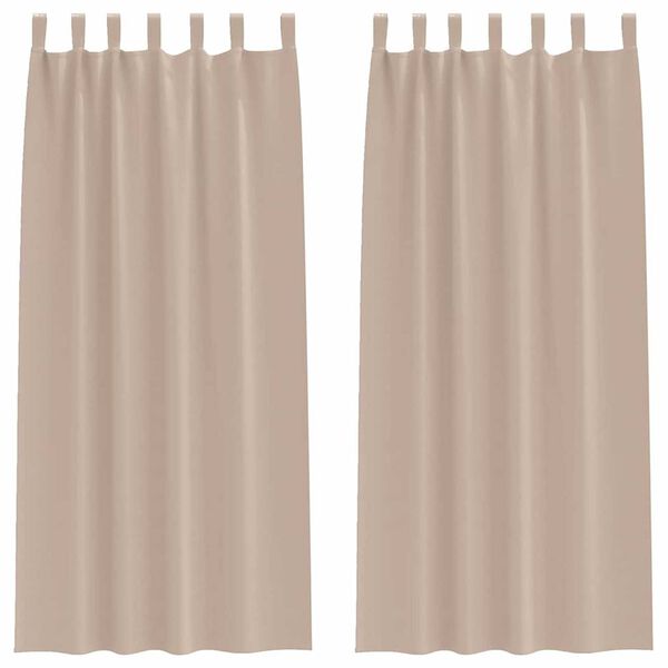 vidaXL Kardinad r&otilde;ngastega 2 pcs Pruunikashall 245 x 140 cm Pol&uuml;ester
