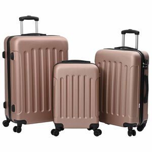 vidaXL Kohver lukuga 3 pcs Roosa kuld 50 x 31 x 78 cm ABS Plastik