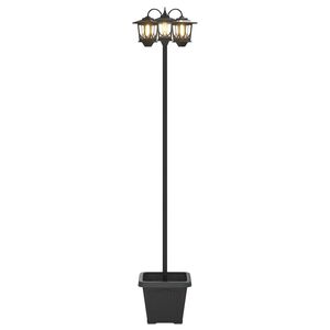 vidaXL 3-Pealine Lamp Post Must 32 x 32 x 188 cm Alumiinium ja ABS